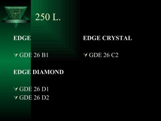 250 L. EDGE GDE 26 B1 EDGE DIAMOND GDE 26 D1 GDE 26 D2 EDGE CRYSTAL GDE 26 C2 
