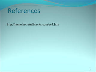 32
References
http://home.howstuffworks.com/ac3.htm
 