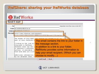 Refworks Database View Ref Share – Sharing Your Ref Works Database | PPT