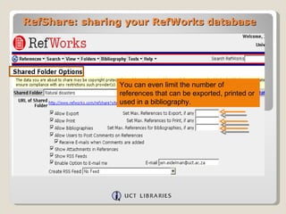 Refworks Database View Ref Share – Sharing Your Ref Works Database | PPT