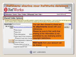 Refworks Database View Ref Share – Sharing Your Ref Works Database | PPT
