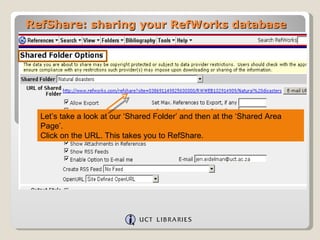 Refworks Database View Ref Share – Sharing Your Ref Works Database | PPT