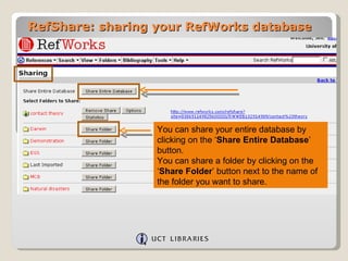 Refworks Database View Ref Share – Sharing Your Ref Works Database | PPT