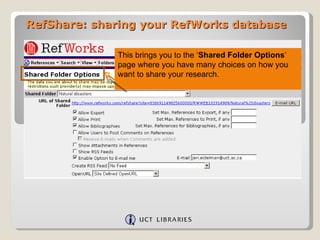 Refworks Database View Ref Share – Sharing Your Ref Works Database | PPT