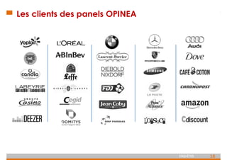 18
ENQUÊTES
Les clients des panels OPINEA
 