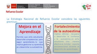 RefuerzoEscolar
La Estrategia Nacional de Refuerzo Escolar considera las siguientes
premisas:
 