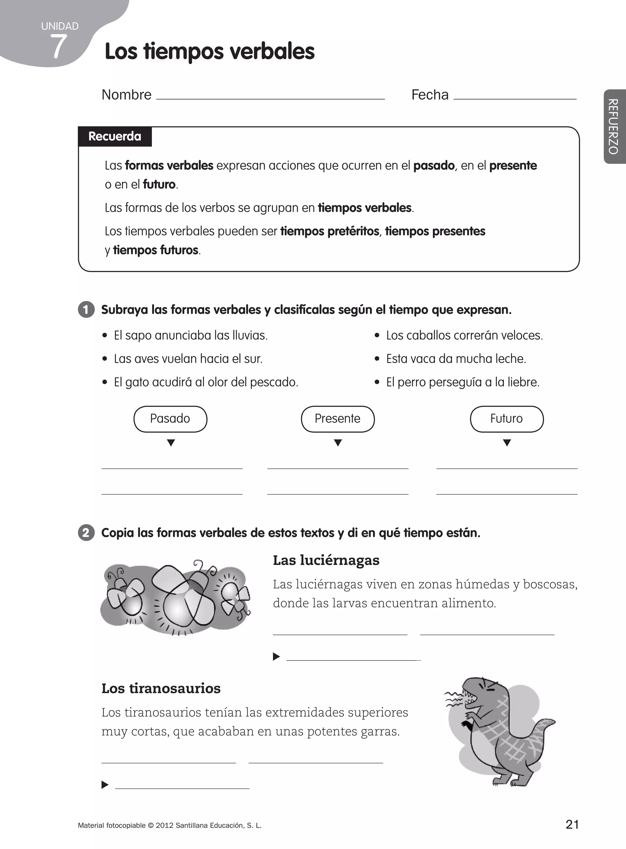Refuerzo y ampliacion lengua 4º | PDF