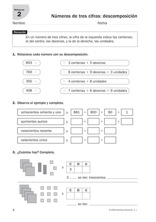 Refuerzo y ampliacion matematicas tercero | PDF