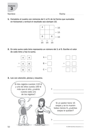 Refuerzo y ampliacion matematicas tercero | PDF