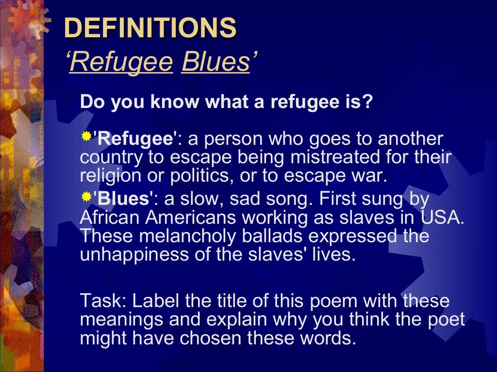 "REFUGEE BLUES" IGCSE GUIDE