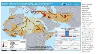 Ένας εξαιρετικός
χάρτης της
Ευρωπαϊκής
Επιτροπής.
Διακρίνονται οι
πορείες και των
Ασιατών και των
Αφρικανών
μεταναστών. Το
πάχος των πορειών
υποδεικνύει τον
αριθμό των
ανθρώπων, όπως και
οι κόκκινοι κύκλοι.
Συμπεριλαμβάνονται
δύο γραφήματα. Το
πρώτο δηλώνει τις
συνολικές αφίξεις
στην Ιταλία και την
Ελλάδα, ενώ το
δεύτερο τις ετήσιες
αφίξεις την περίοδο
Ιανουάριος 2014 -
Ιούνιος 2016.
 