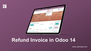 www.cybrosys.com
Refund Invoice in Odoo 14
 