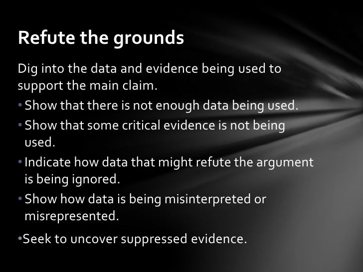 Refuting an argument or counter argument