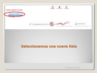 Seleccionamos una nueva lista Mª Ángeles Castañeda 