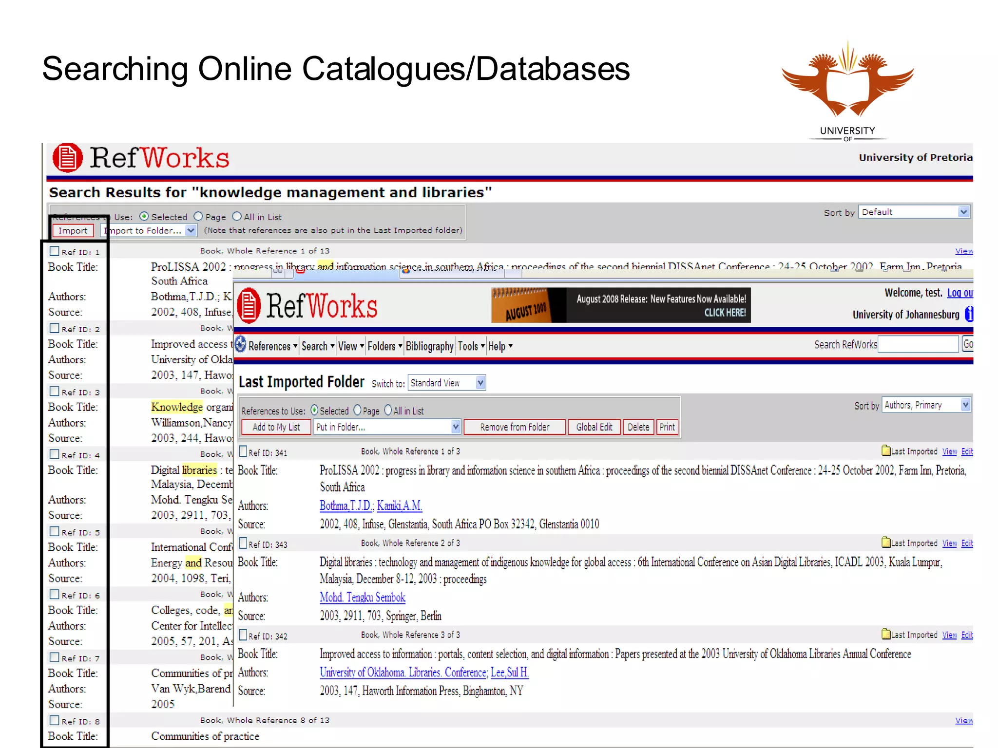 Searching Online Catalogues/Databases 