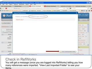 Exporting from Ebsco databases (cont.)Select “Direct Export to RefWorks, then click on “Save”
