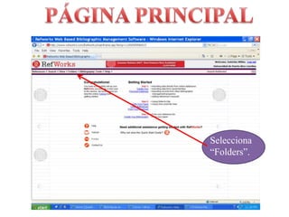 PÁGINA PRINCIPALSelecciona “Folders”.