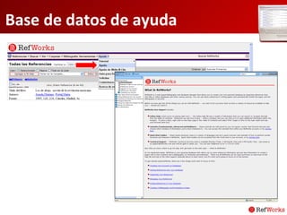 Base de datos de ayuda 