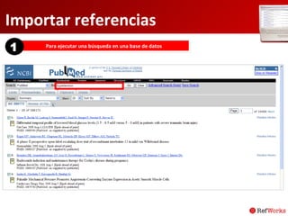 Importar referencias Para ejecutar una búsqueda en una base de datos 1 