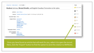 RefWorks Tutorial | PDF