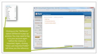 RefWorks Tutorial | PDF