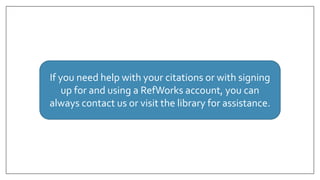 RefWorks Tutorial | PDF