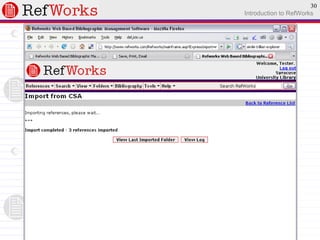 Refworks Overview | PPT