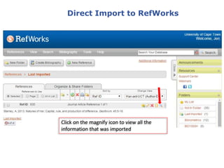 Choose
EBSCOHost
Direct Import to RefWorks - EBSCOHost
 