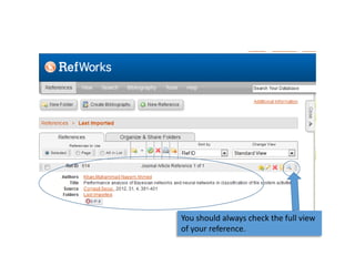 Attach the pdf to a citation 
In RefWorks click the edit icon 
 