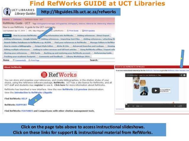 Refworks Workshop Savvy Researcher Series Uct Libraries