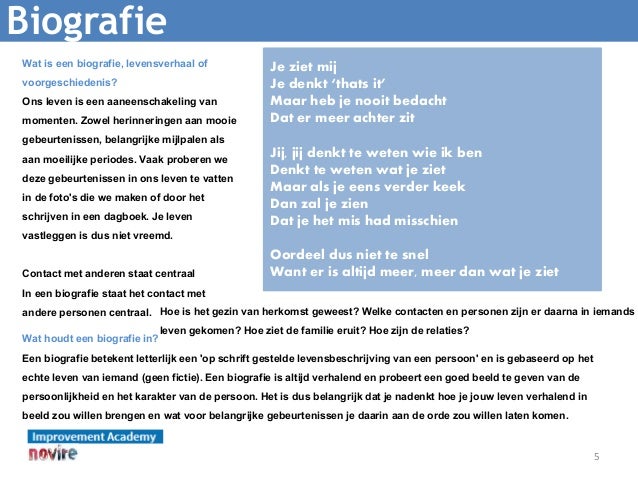 Instructie | Hoe kan ik de biografie vastleggen?