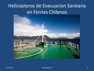 Helicopteros de Evacuacion Sanitaria
en Ferries Chilenos
10-10-2013 REG55ESPCHILE 32
 