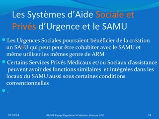 Les Systèmes d’Aide Sociale et
Privés d’Urgence et le SAMU
Les Urgences Sociales pourraient bénéficier de la création

un...