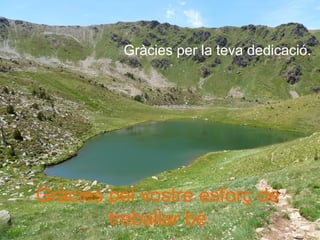 Gràcies per la teva dedicació.
Gràcies pel vostre esforç de
treballar bé
 