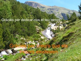 Gràcies per dedicar-nos el teu temps.
Gràcies per creure que els
tresors existeixen
 