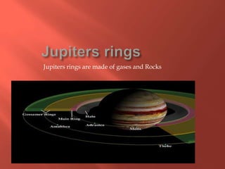 Jupiters rings are made of gases and Rocks
 