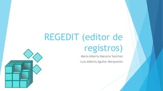 REGEDIT (editor de
registros)
Mario Alberto Macario Sanchez
Luis Alberto Aguilar Morquecho
 