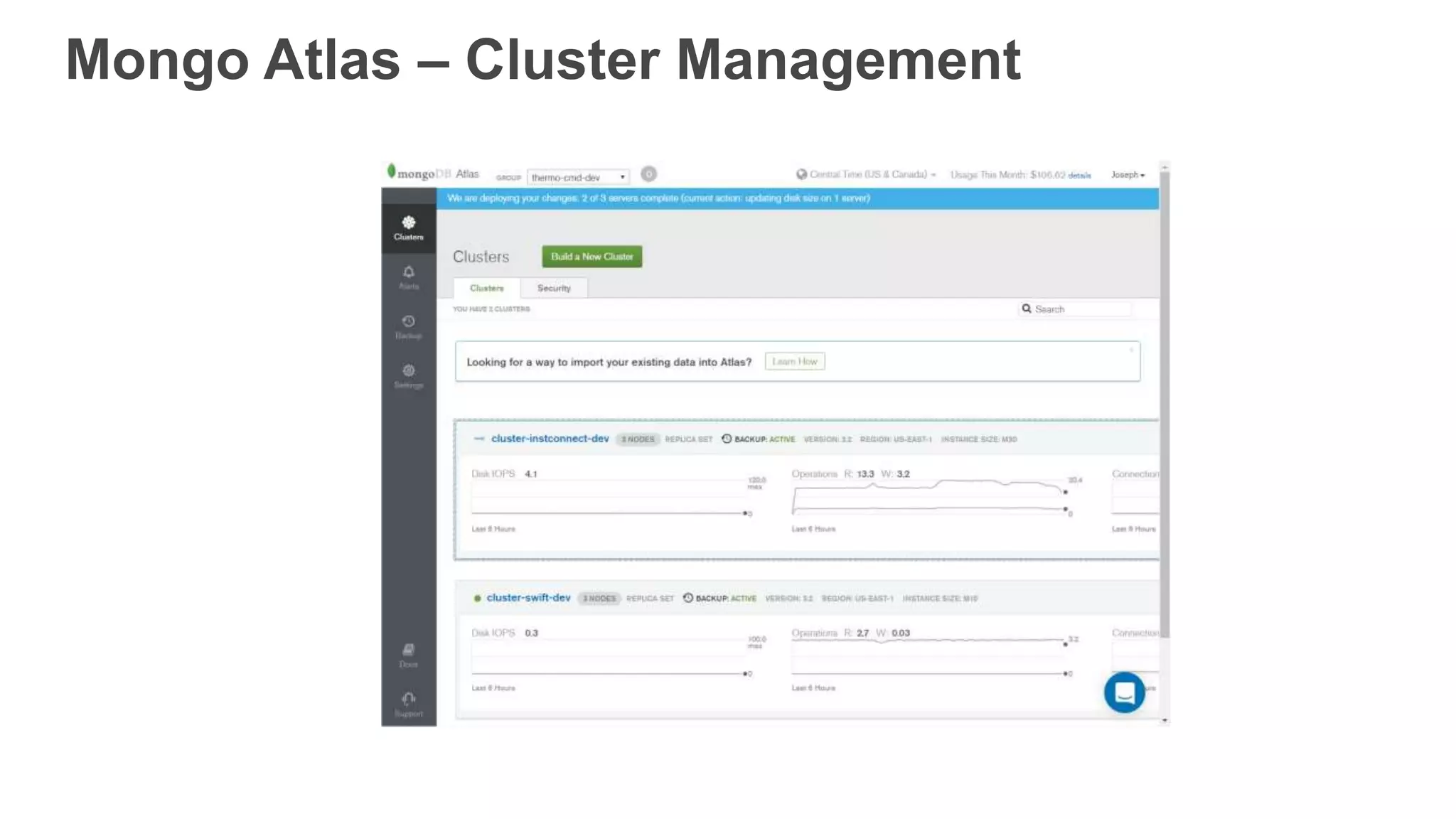 Mongo Atlas – Cluster Management
 