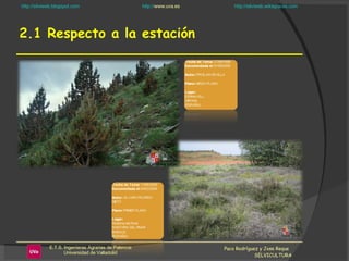 2.1 Respecto a la estación Paco Rodríguez y Jose Reque  SELVICULTURA 