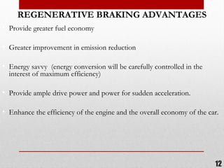 Power generating using Regenerative Braking system ppt 