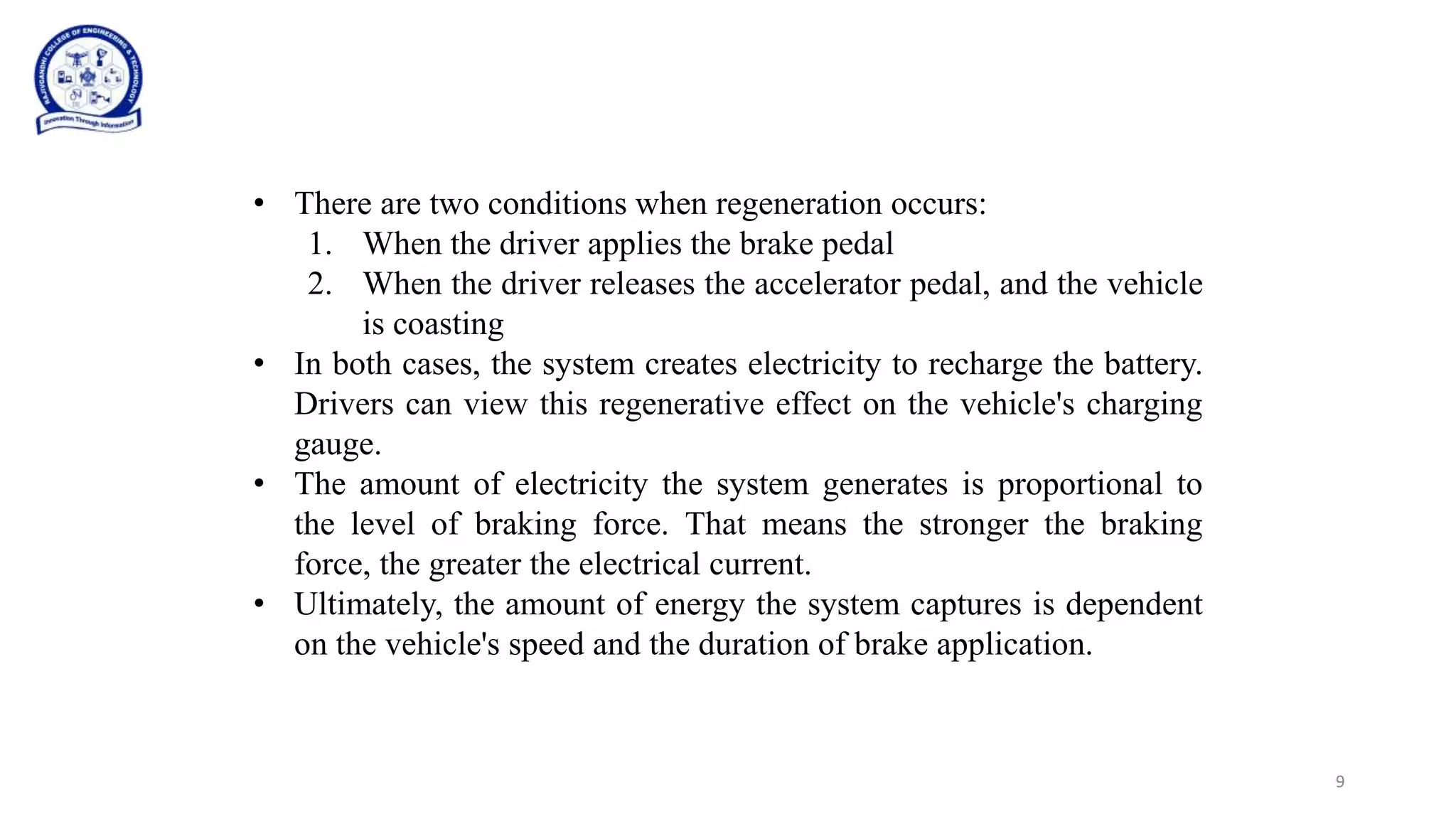 Regenerative Braking System in EVs | PPTX