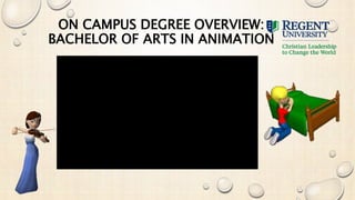 ON CAMPUS DEGREE OVERVIEW:
BACHELOR OF ARTS IN ANIMATION
 
