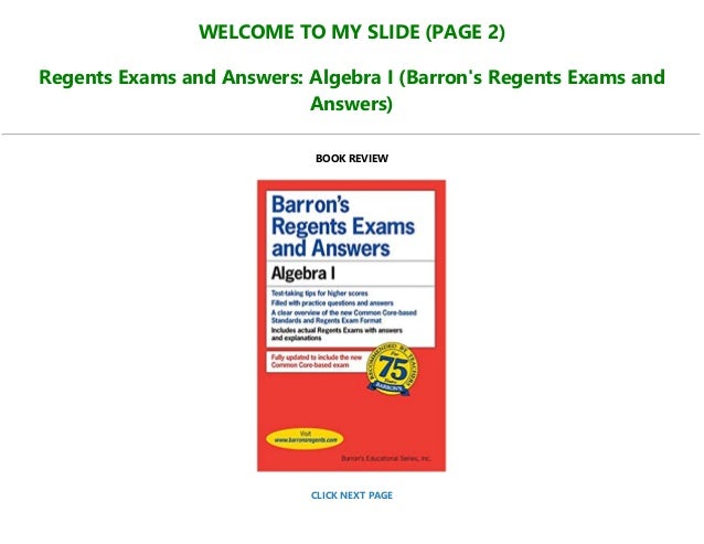Pdf Epub Regents Exams And Answers Algebra I Barron S Regents E