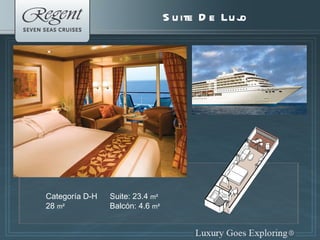 Suite De Lujo Suite : 23.4  m² Balcón: 4.6  m² Categoría D-H 28  m² 