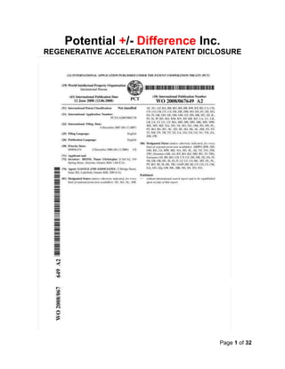 Page 1 of 32
Potential +/- Difference Inc.
REGENERATIVE ACCELERATION PATENT DICLOSURE
 