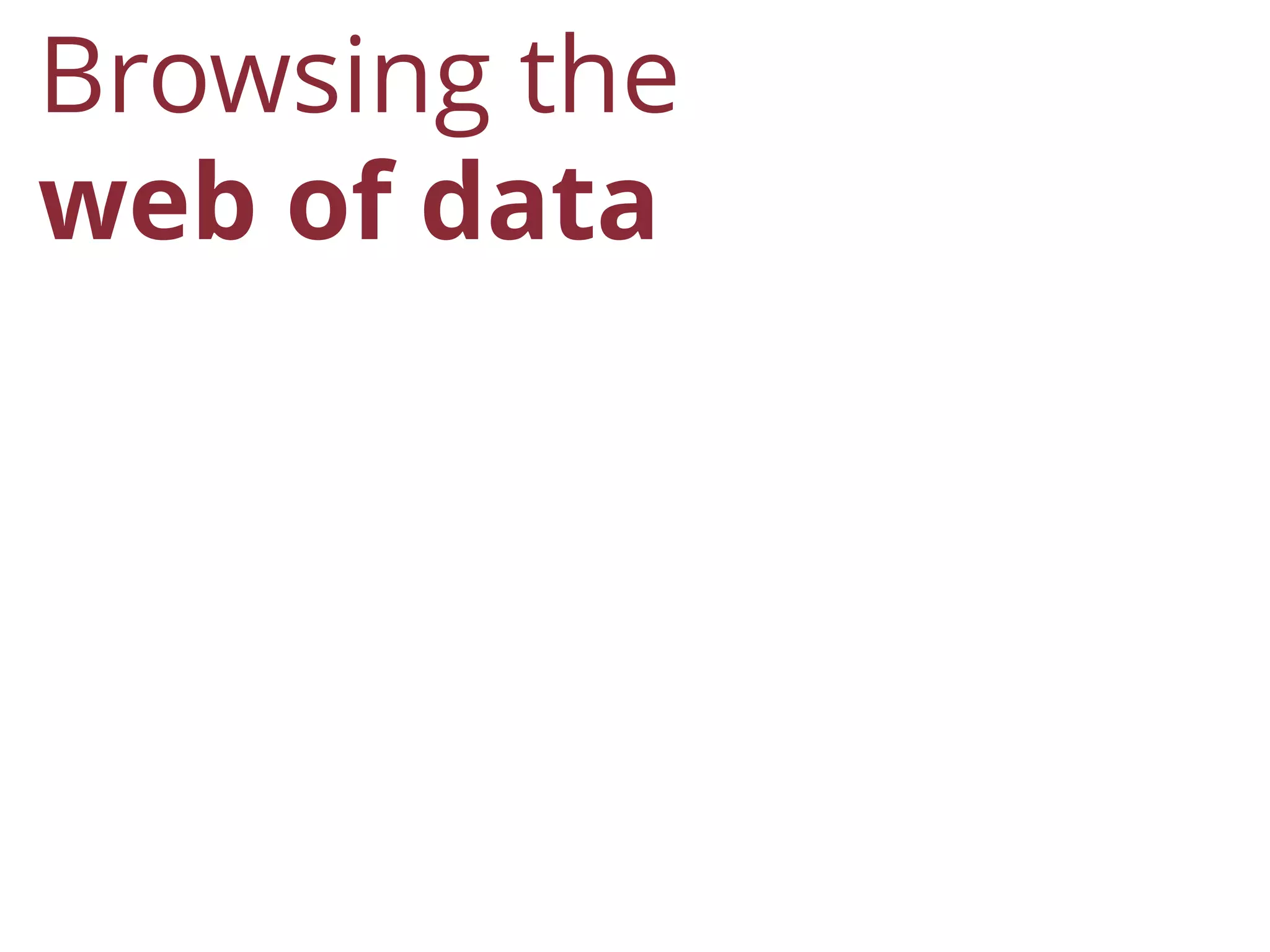 Browsing the
web of data
 