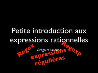 Petite introduction aux expressions rationnelles