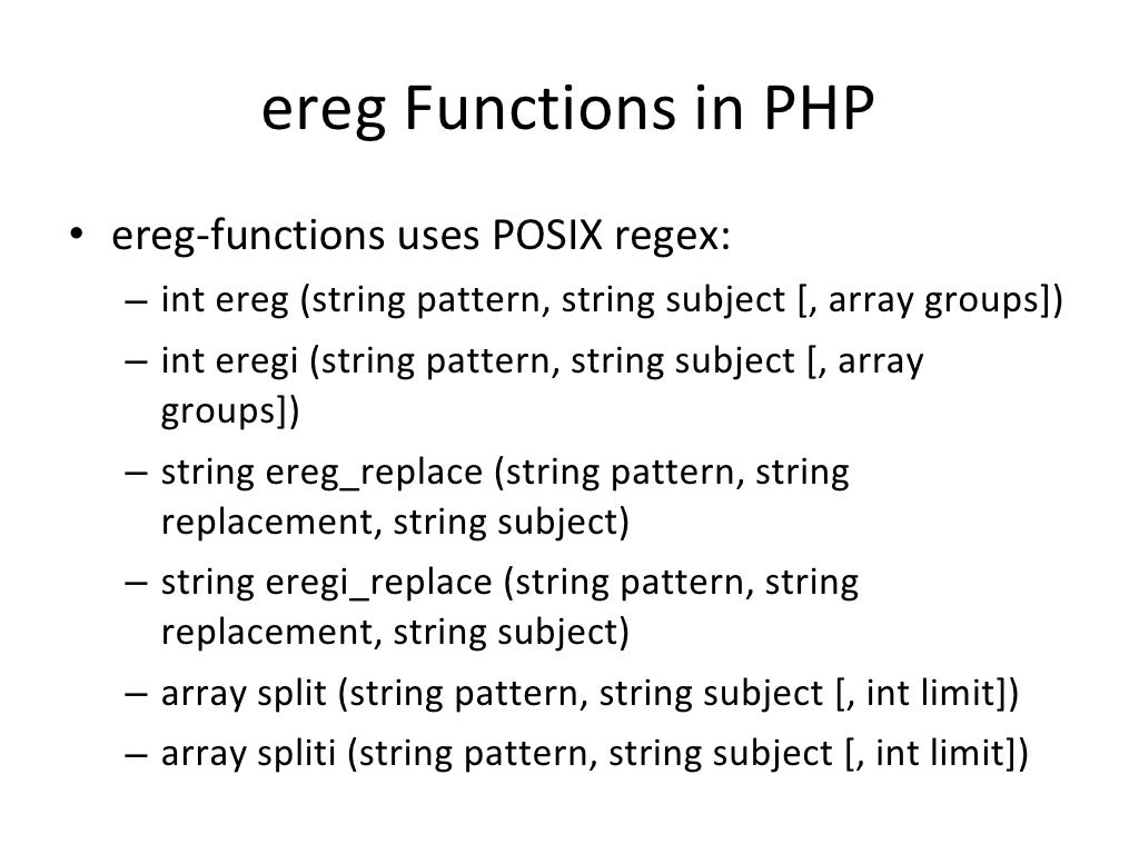 PHP Regular Expressions