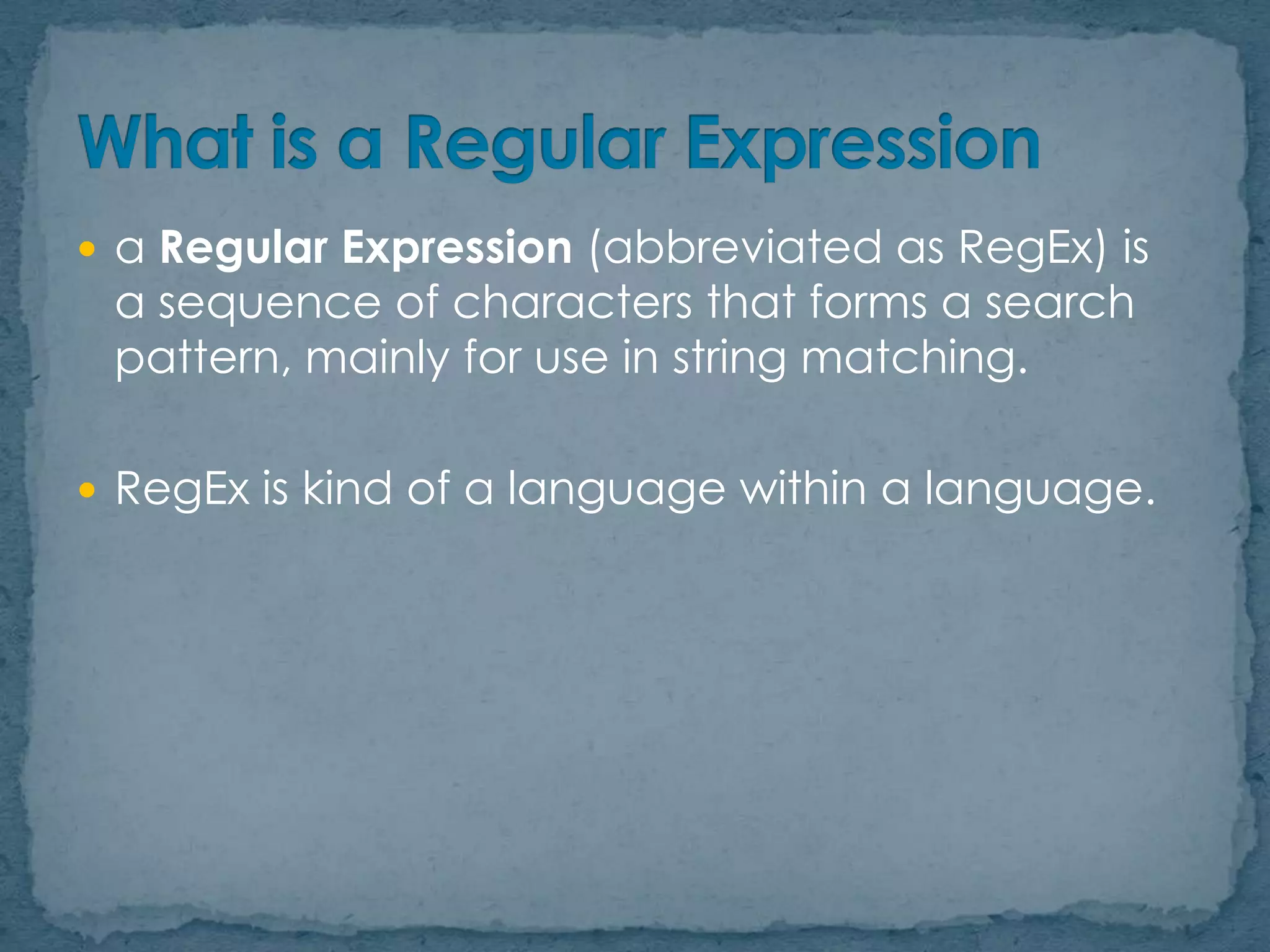 Regular Expressions in Java | PPTX | Programming Languages | Computing