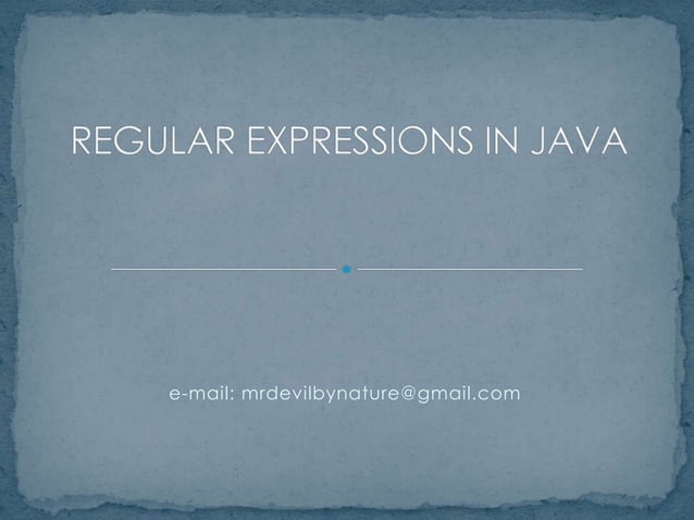 Regular Expressions in Java | PPTX | Programming Languages | Computing